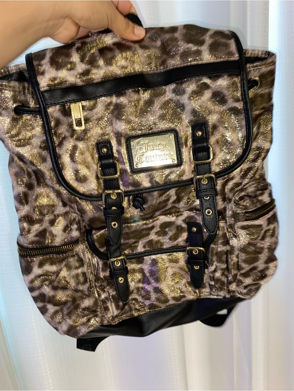 Juicy couture back pack vintage y2k cheetah print
